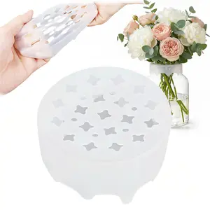 Silicone Blossom Grid Flower Arranger, Flexible Floral Stem Holder, Round, Waterproof & Reusable, Easy DIY Arrangements, Weddings, Home Decor