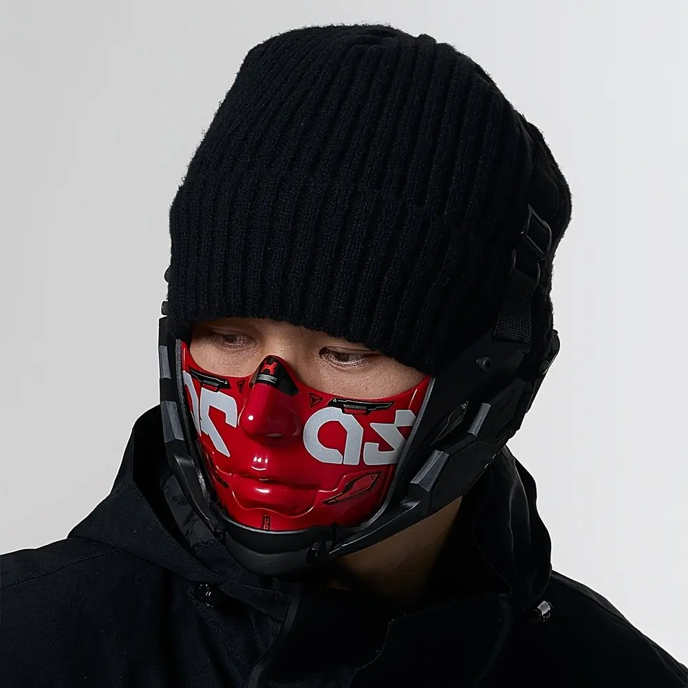 Cyber-style Mask Men Cosplay Costumes Half Face Mechanical Mask Halloween Mechanical Mask Cos Future Style Mechanical Soldier Mask Music Festival Party Props Gift
