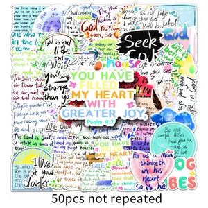 50 Bible Verse stickers,Jesus Faith stickers,Jesus Motivational Phrase stickers for Car Water Bottle Laptop Phone Case Scrapbooking Luggage box Hats Kindle Journal decals