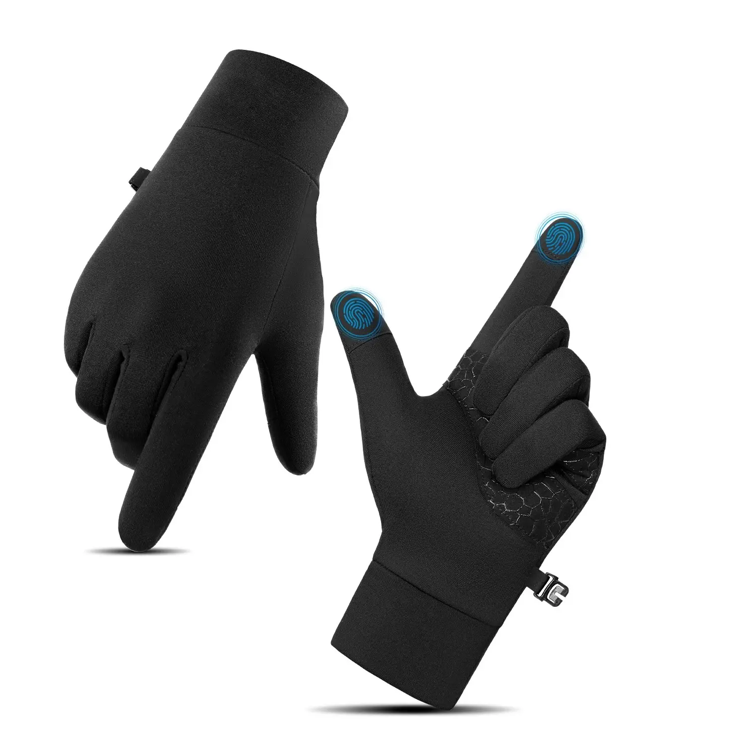 Kids Winter Touch Screen Gloves, Anti-Slip Silicone Palm, Stretch Thermal Cycling Running Gloves, Boys Girls Age 6-12, M/l Sizes