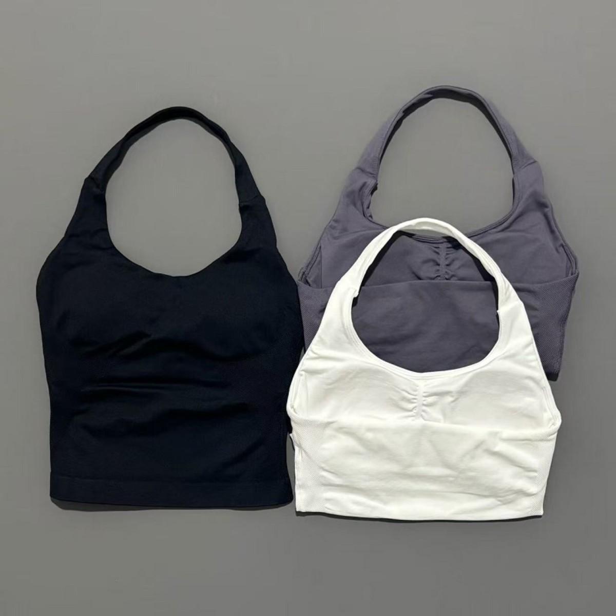 (With Logo) DFYFN  Gym Sports Top Women Seamless Yoga Tank Longline Strappy Top Open Back Bra Sportswear Gym Clothing Running Workout Halter tracksuits men wrestling suits Women's Bandeau Bikini and Maxi Dress Set Breathable Camouflage Training