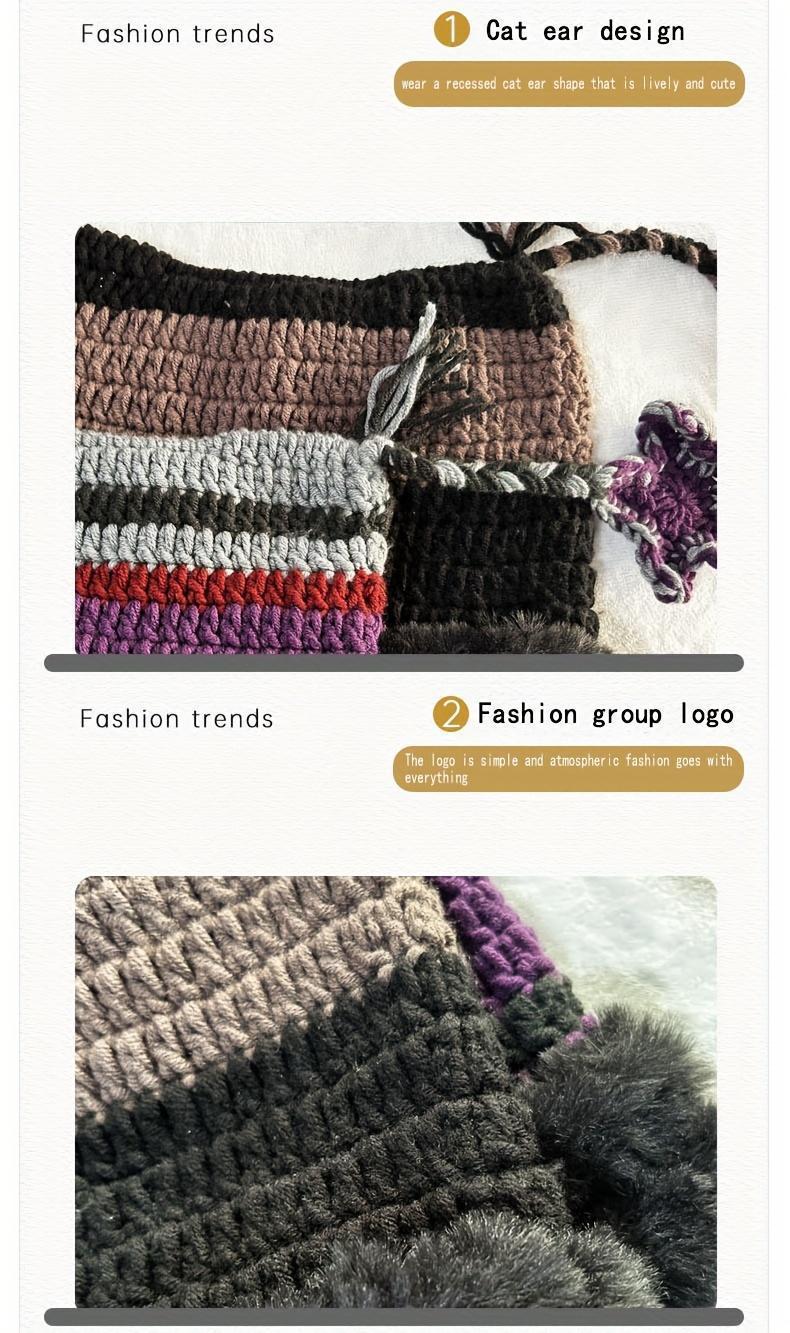 2026 New Stylish Unisex Winter Beanie – Warm Knitted Faux Fur Lined Hat, Ear Flaps & Tassels Design for Cold-Weather Outdoor Wear, Great for Thanksgiving