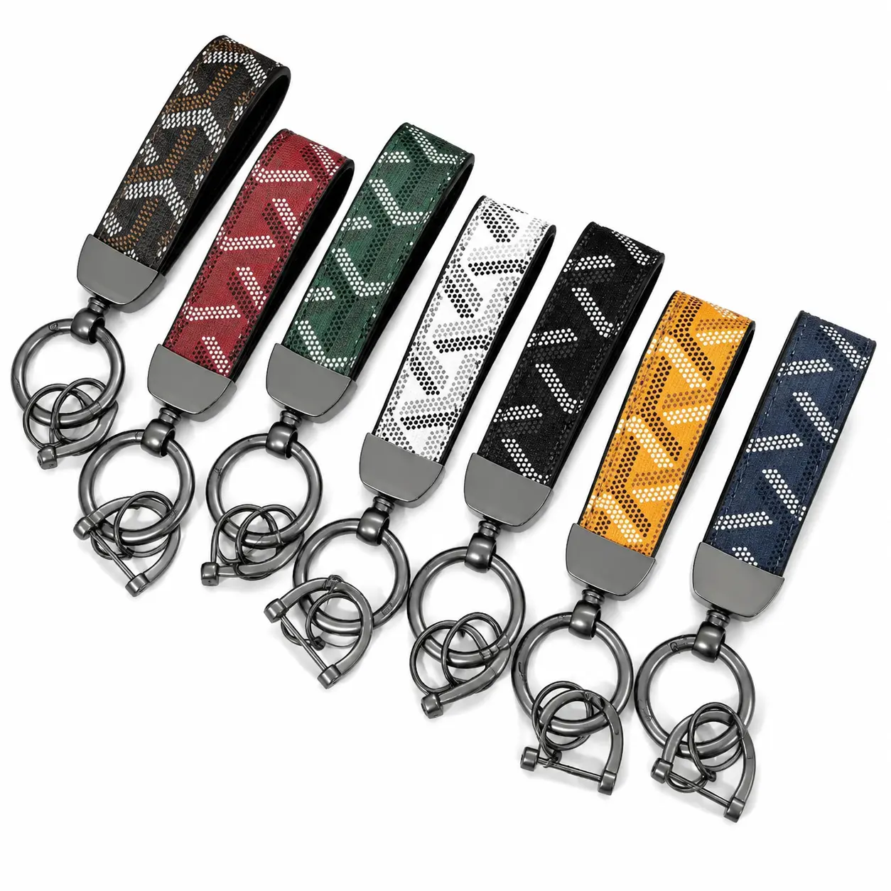Premium Women’s Multifunctional Leather Keychain with Woven Strap, Braided Rope, Metal Keyring, and Integrated Screwdriver Carabiner Clip—Ideal for Keys, Bags, Bicycles, Office, Home, and Everyday Carry