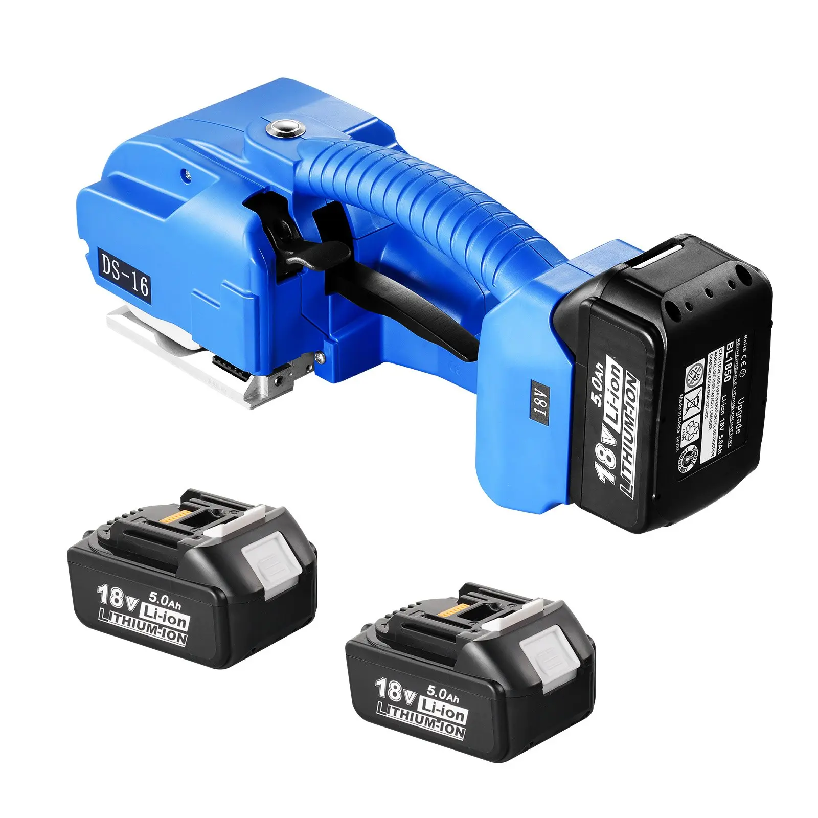 VEVOR Electric Strapping Machine for 0.35"-0.63" PP/PET Straps, Portable Digital Display Banding Tool with 2x 5000mAh Batteries, Automatic Packaging Tool for Boxes, Pallets