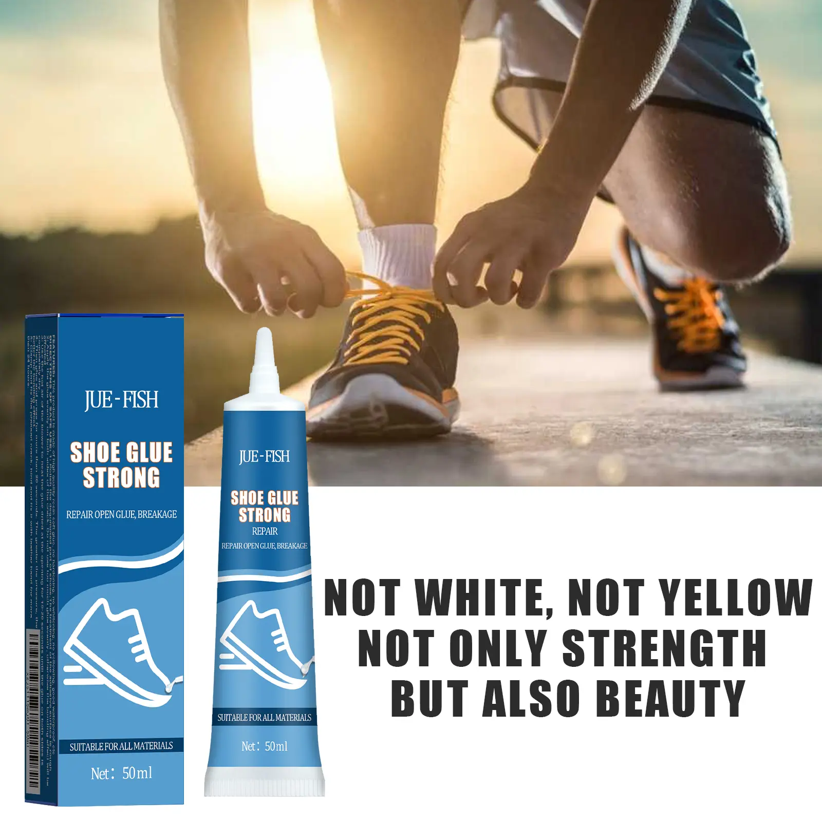 Surj Selection X Jue-Fish Strong Shoe Glue for Shoe Repair, Leather Shoes, Shoe Soles, Multi-Purpose Adhesive for Sneakers and Leather Shoes, Waterproof