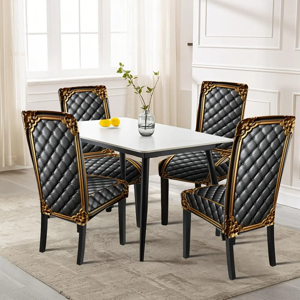 Elastic Dining Chair Cover, Luxurious Quilted Texture, Home Decor, 2D Flat Design, Durable & Stylish, Perfect for Any Room, Dining Chair Slipcovers, Chair Covers for Dining Chairs
