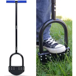 Edger Lawn Tool 41in Border Edger with Tempered Spring Steel Blade Long Rubber Handle Wide Footplate Rustproof Manganese Steel Half Moon Edger  Garden Maintenance