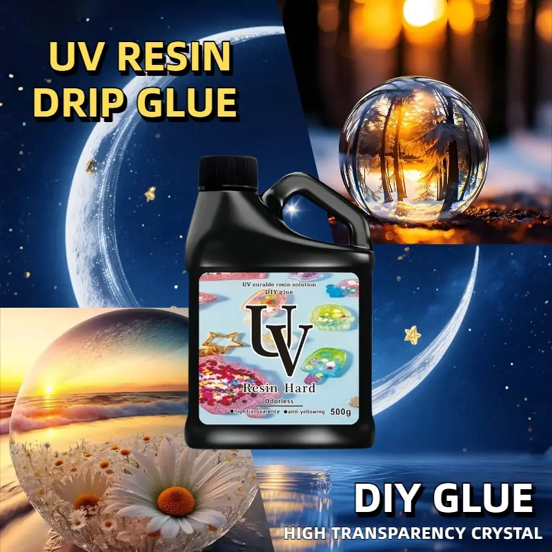 Upgrade Resin Kit, Hard Transparent UV Cured Epoxy Resin, DIY Jewelry Making Material, Durable, Ideal for Creative Projects