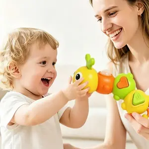 Twist Rotating Caterpillar Sensory Toy, Hand Grasp Pull Press Toy, Fine Motor Skill Training, Early Educational Learning Toy for Kids Toddlers