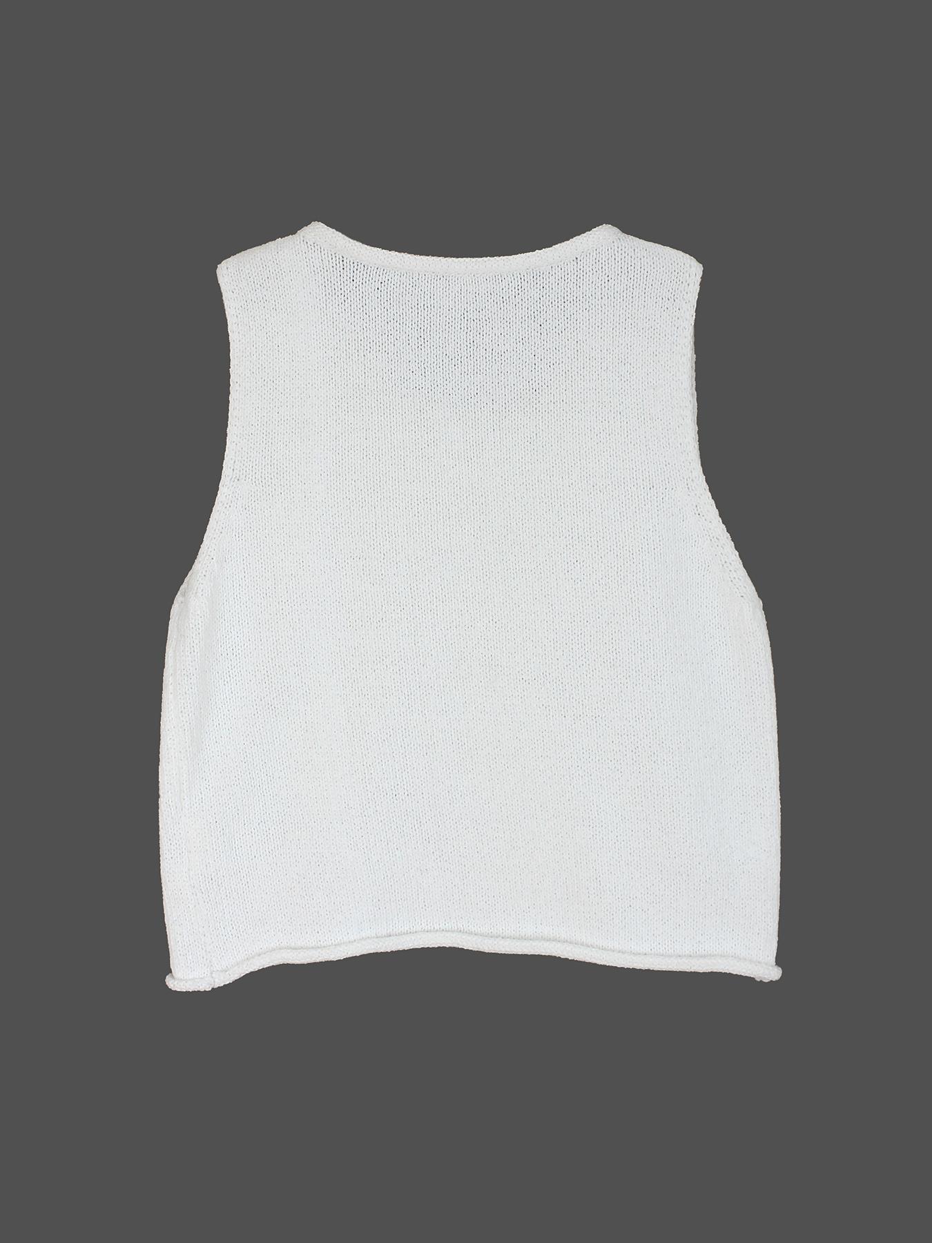 Women's Plain Round Neck Crop Sweater Vest, Casual Fitted Sleeveless Cropped Knit Top for Spring & Fall, Fashion Women's Knitwear for Daily Wear