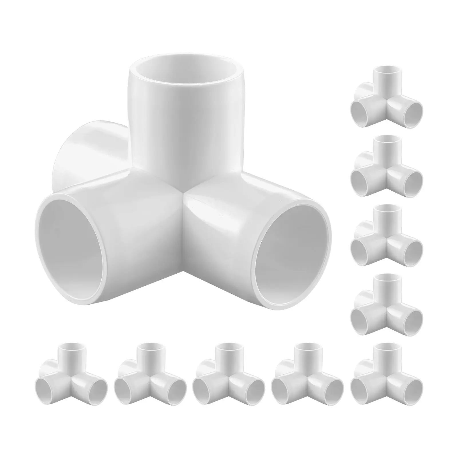 VEVOR 4-Way PVC Fittings, 1-inch PVC Pipe Joints Elbow Connector, 10-Pack Furniture Grade Pipe Corner Connectors for DIY Storage Rack, Animal Cage, Garden Support Frame, Impact Weather-Resistant