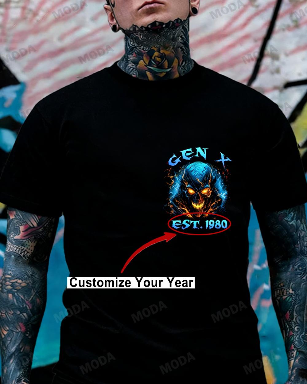 Chaosmoda Generation X When God Made Me Custom Year Skull T-shirt