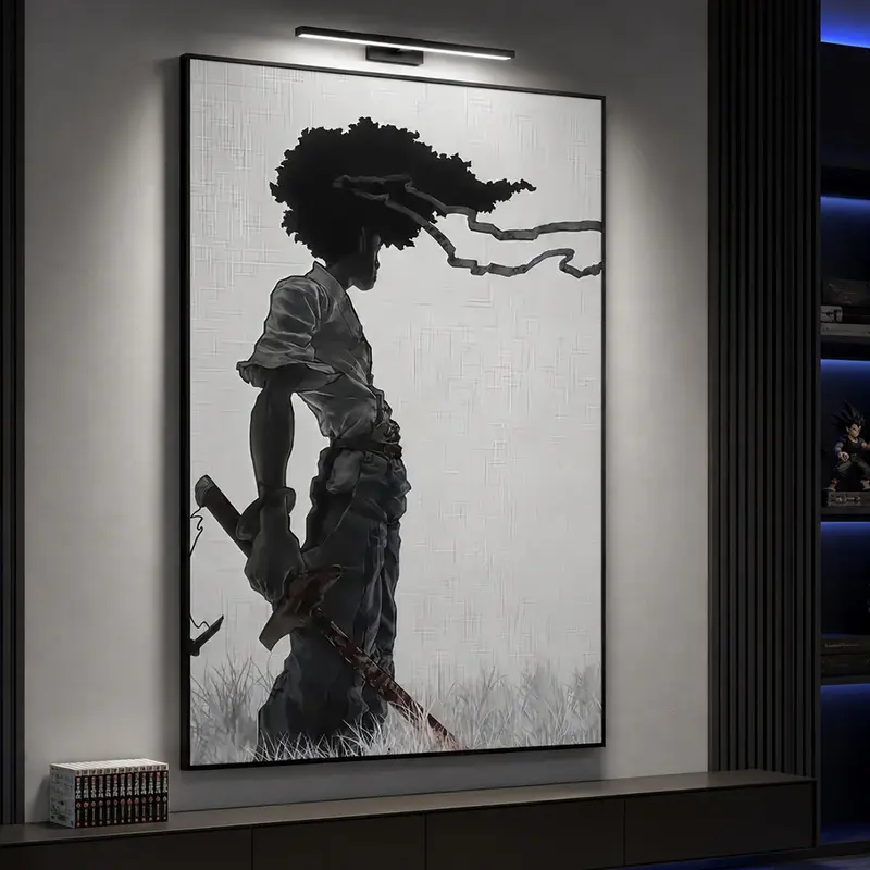 African Samurai Anime Poster, African American Art, Glossy Artistic Print, Modern Room Aesthetic, Bedroom Wall Decor, Manga Room Decor, Gaming Room Art, Gift for Anime Fans