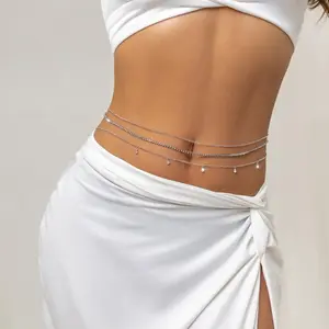 Adjustable Waist Cinching Rhinestone Waist Chain, Sparkly Elegant Summer Body Jewelry, Figure Shaping All-Match Accessory for Party Daily Wear Birthday Gift
