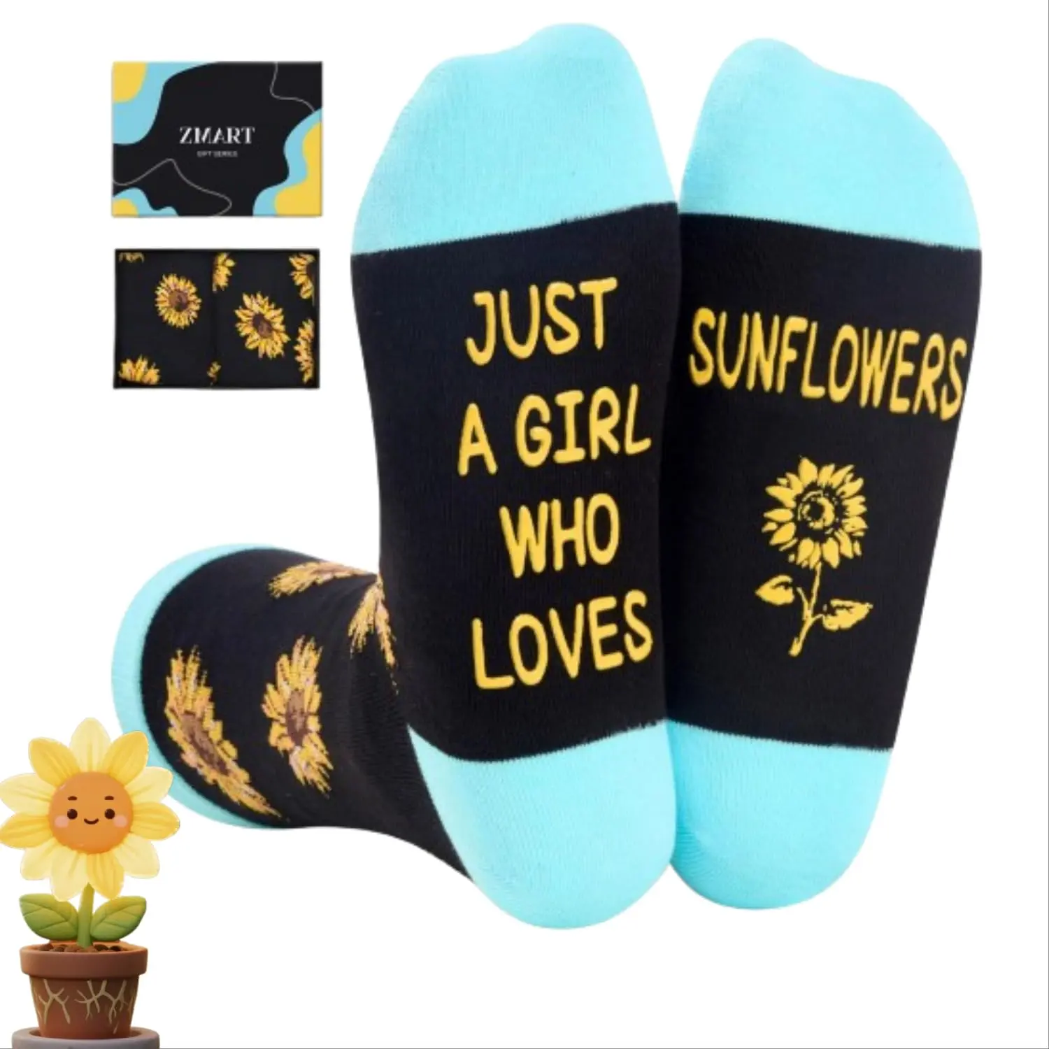 Zmart Sunflower Gift Socks, Mothers Day Socks, Gardening Presents For Women Mom Her