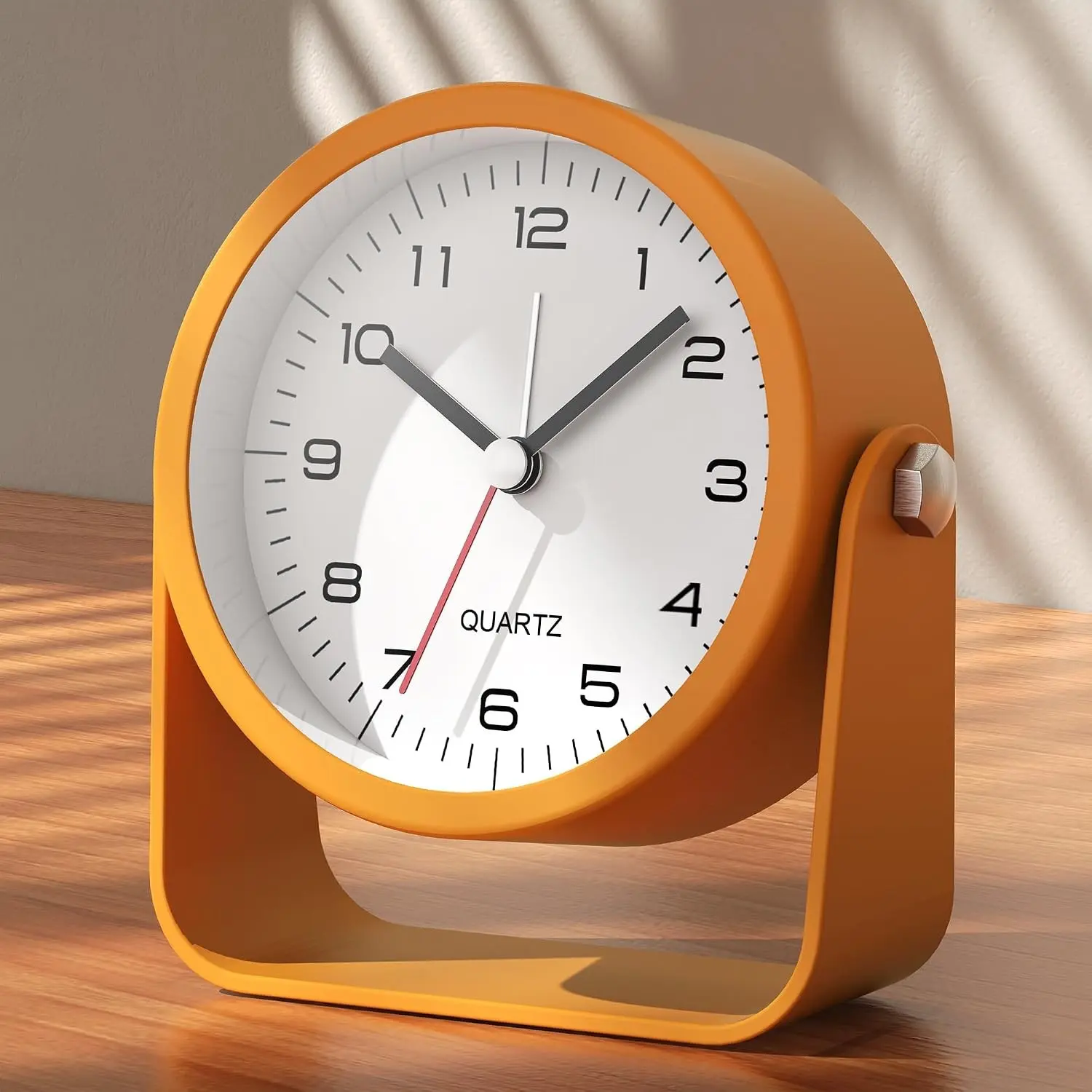 3.5" Small Analog Travel Alarm Clock, Battery Operated Desk ClockGift