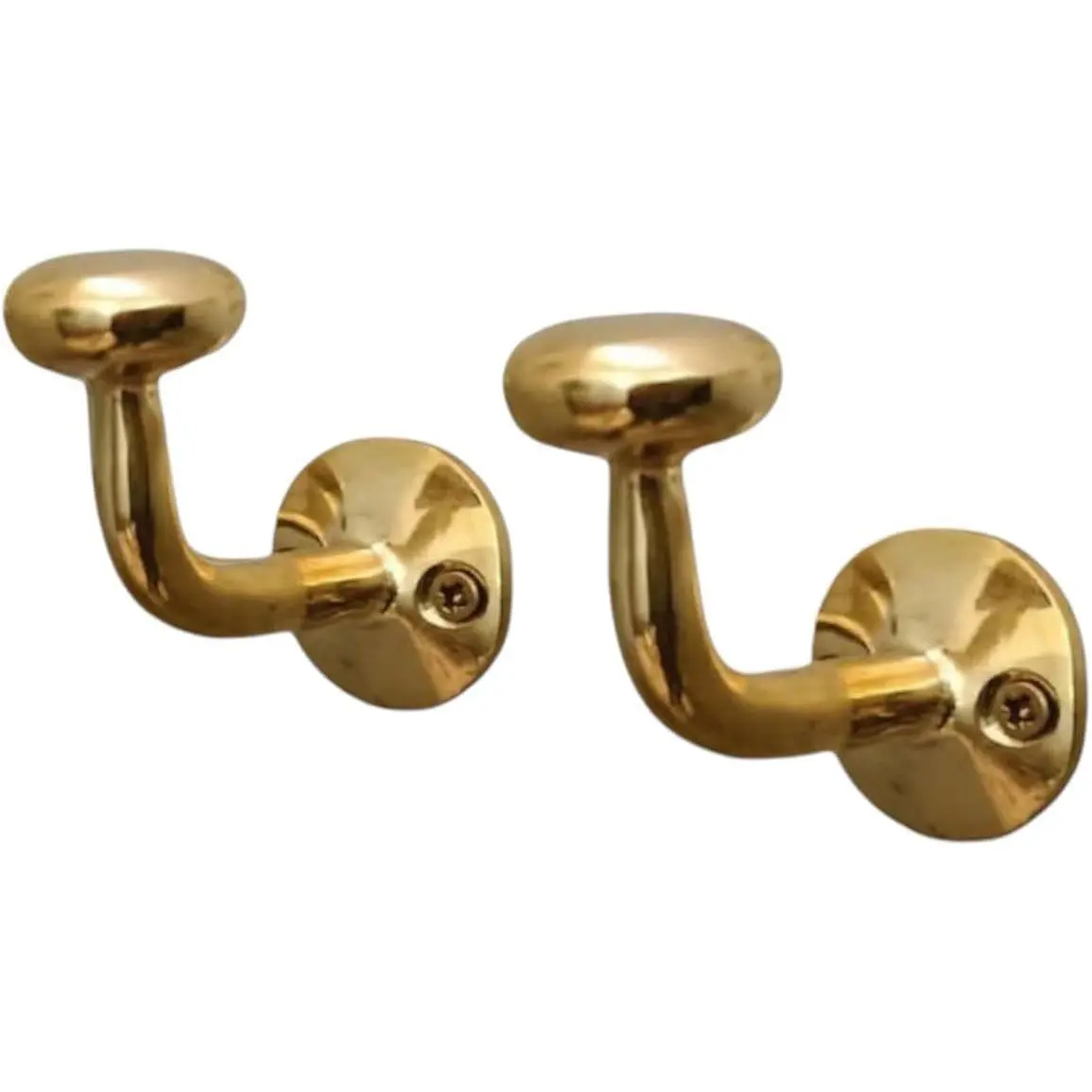Unlacquered Brass Wall Hooks | Vintage, Antique, Heavy Duty Decorative Hooks for Coats, Towels, Robes | Home Decor, Bathroom, Mudroom, Entryway (Set of 2)