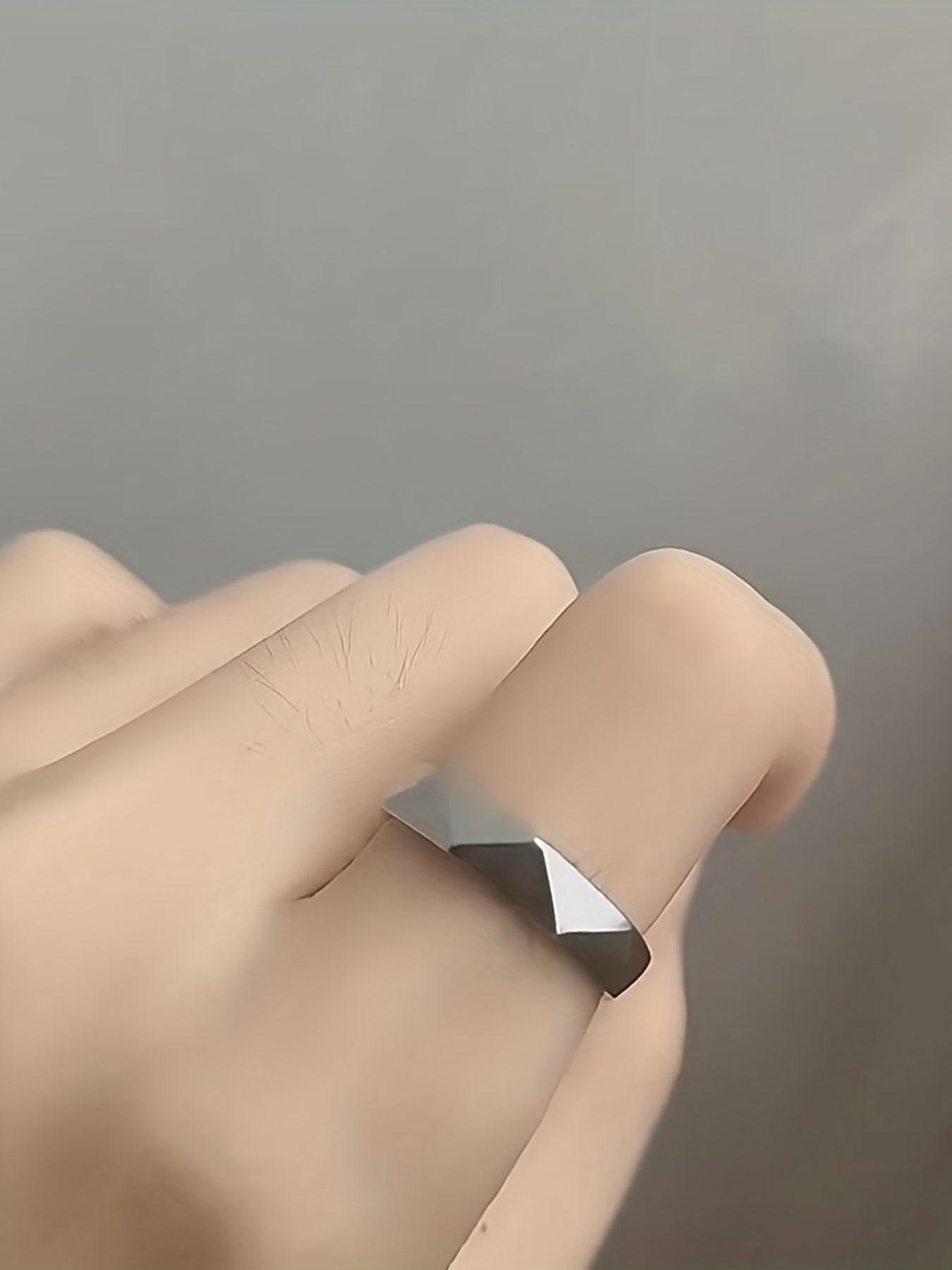 1 Piece Punk Geometric Design Stainless Steel Ring, 2023 Trendy Simple and Fashionable Stackable Statement Rings, Fashion Accessories for Both Men & Women, Matching Hand Jewelry, Hip Hop Punk Style Streetwear, Non Tarnish Jewelry