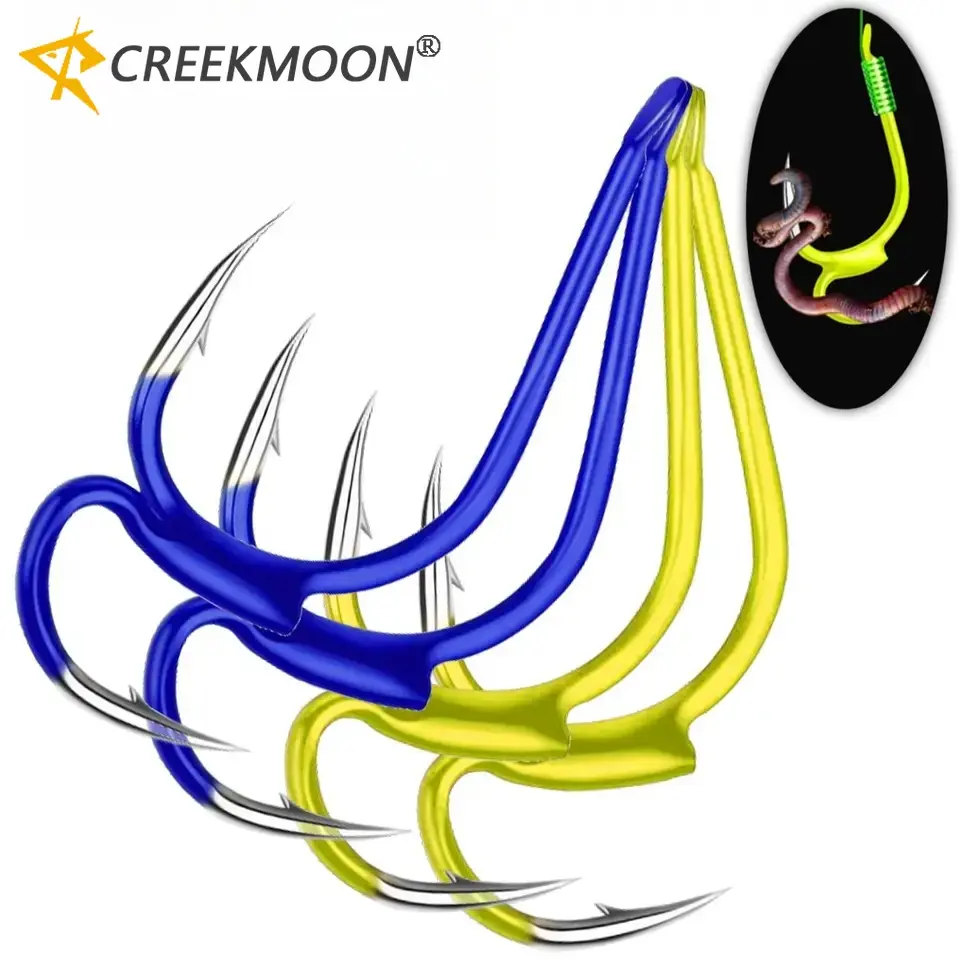 New 10Pcs 1Package High-carbon Steel Two Strength Tip Sharp Fighting Fishing Hook With Barbed Fish Gear for Various Baiting Fishing Freshwater Fishing Accessories