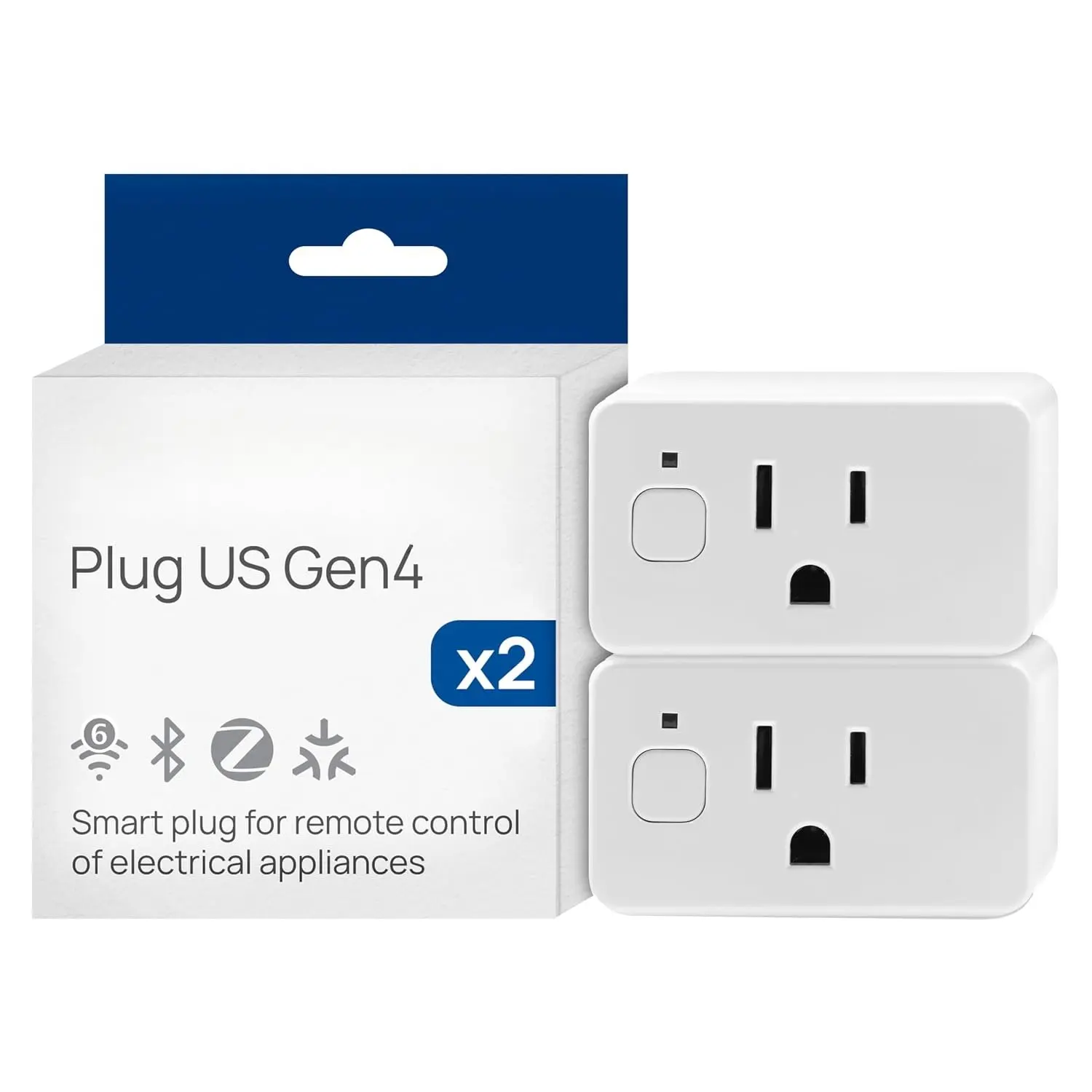 Plug UL, WiFi, , Zigbee, Matter Outlet with Power Metering, Works with HomeKit,  , Alexa,  Assistant,  Socket, Easy Setup Plug  Gen4 (2 Pack)