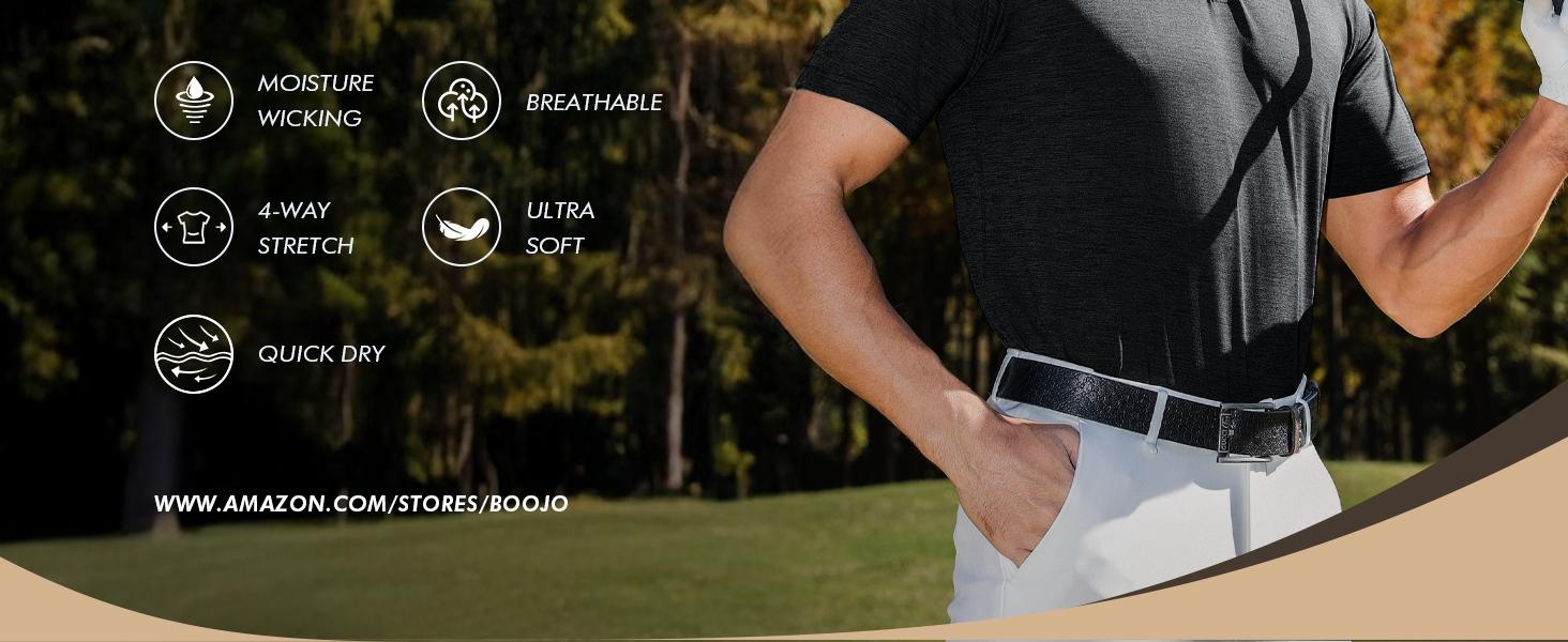 Polo Shirts for Men - Quick Dry Moisture Wicking Black Short Sleeve Performance Golf T Shirts for Casual Work Athletic