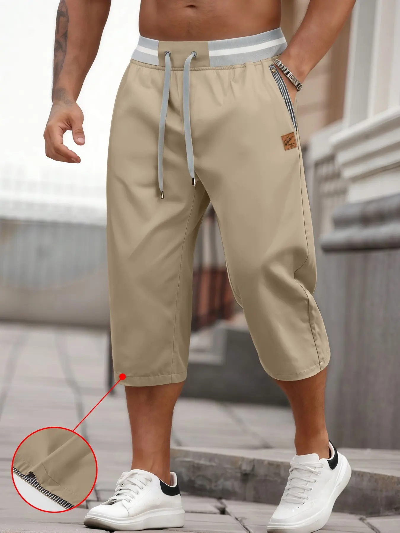Men's Loose Fit Capri Pants, Summer Casual Drawstring Waist, Multiple Colors, Daily Wear, Home Loungewear, Suitable for Various Scenarios