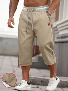 Men's Loose Fit Capri Pants, Summer Casual Drawstring Waist, Multiple Colors, Daily Wear, Home Loungewear, Suitable for Various Scenarios