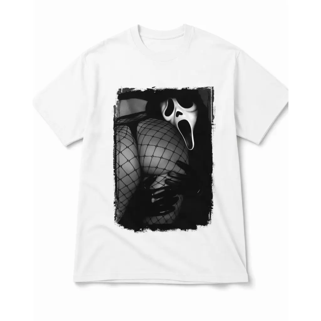 Vintage Mister Killer Sir Ghost Face Booty T-Shirt Scream Movie Graphic Tee Horror Film Graphic Tee Halloween Movie Scary Shirt Thriller Movie Spooky Season Menswear Top