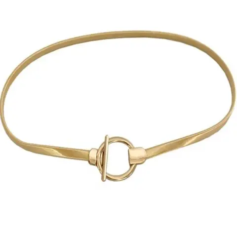 Plus Size Women's Elastic Waist Belt with Metal Details, Adjustable Stretch Belt, Stylish Slim Waist Belt for Dresses and Knitwear, Summer Accessory, Trendy Belt, Punk Fashion Belt, Stretchy Belts
