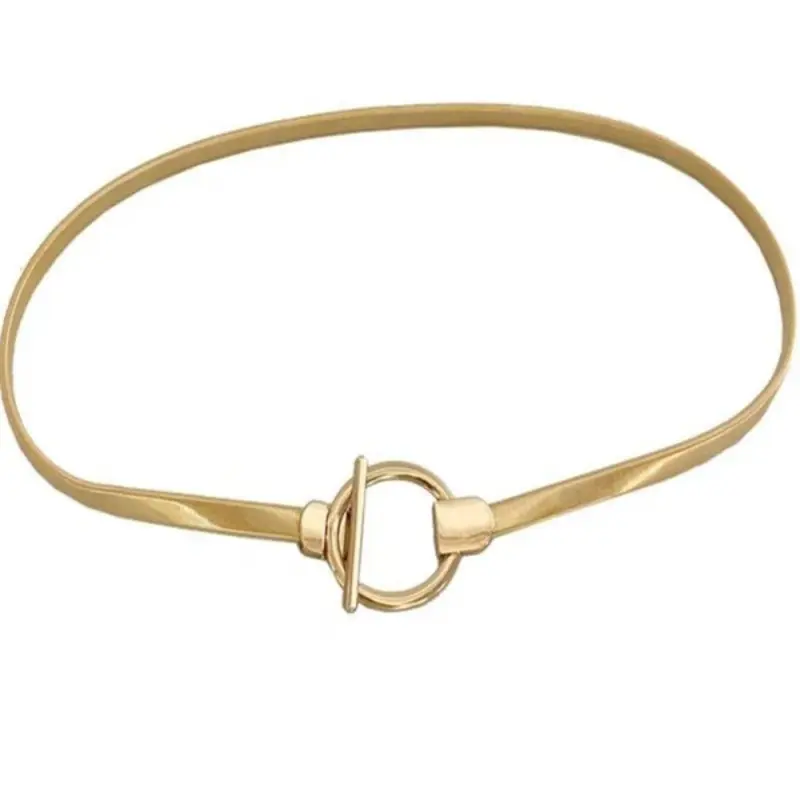 Plus Size Women's Elastic Waist Belt with Metal Details, Adjustable Stretch Belt, Stylish Slim Waist Belt for Dresses and Knitwear, Summer Accessory, Trendy Belt, Punk Fashion Belt, Stretchy Belts