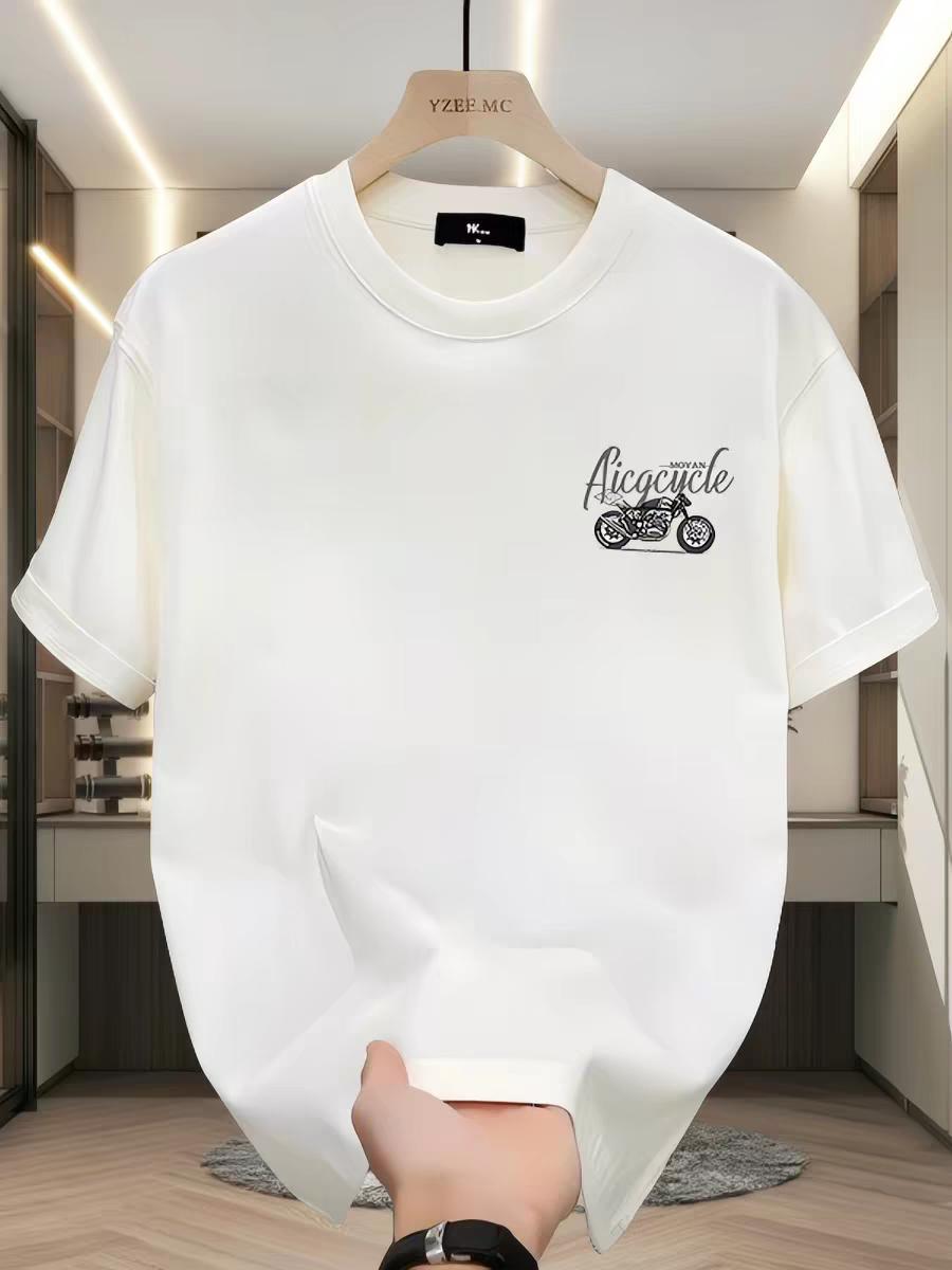 "MOYAN Aicacycle 1875 Vintage Motorcycle Graphic T - Shirt – Cool Biker Style with 'Nothing Can Stop Your Longing for Freedom' Slogan, Black Casual Tee for Men & Women"