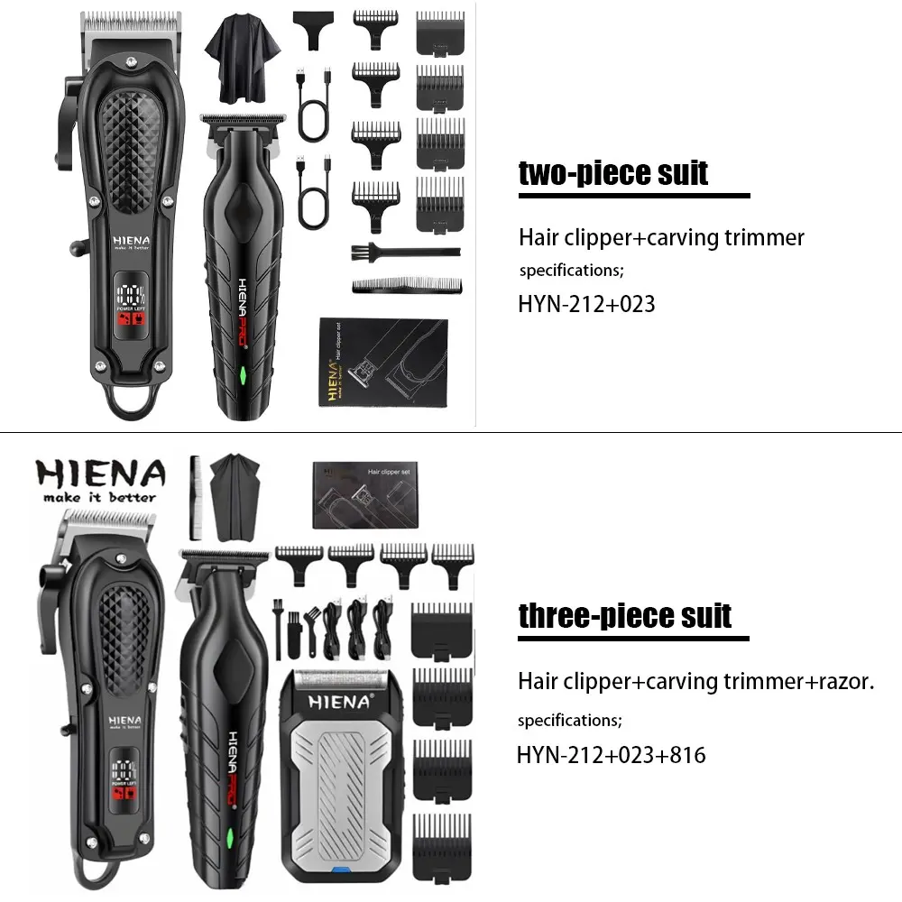 Professional Men's Cordless Hair Trimmer & Clipper Kit, Clipper Set, Salon-Quality Grooming Tools for Home & Barber Use