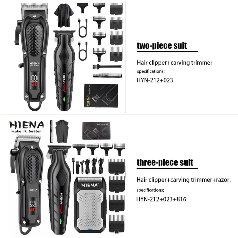 Professional Men's Cordless Hair Trimmer & Clipper Kit, Cordless Rechargeable Clippers Set, Salon-Quality Grooming Tools for Home & Barber Use