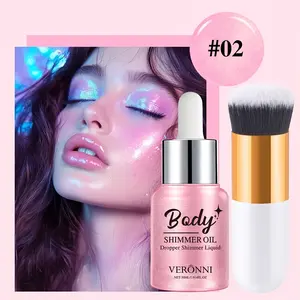 3-Color Highlighter Body Liquid Set, Beauty Highlighters, Pearl Finish, Lockbone & Shoulder Glow, Natural Look, Party Makeup, Summer Vacation Essential