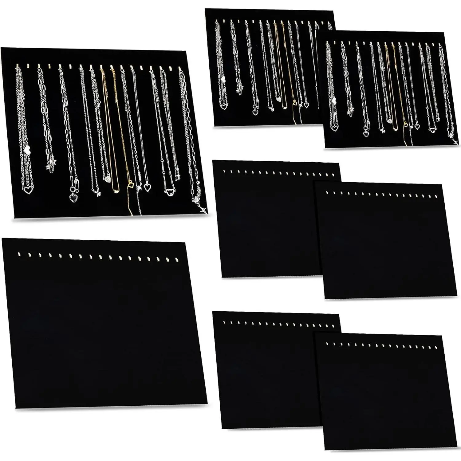 8 Pieces Black Velvet jewelry Display Necklace Stand with 17 Hooks for Selling Pendants Chains Showcase Home Stores Trade Shows