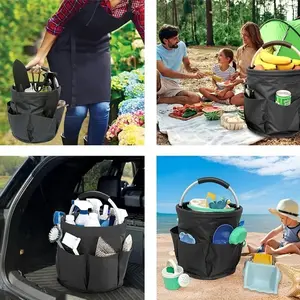 Portable Foldable Summer Essential Outdoor Camping Hand Basket, Travel Storage Bag, Beach Bag, Garden Storage Basket