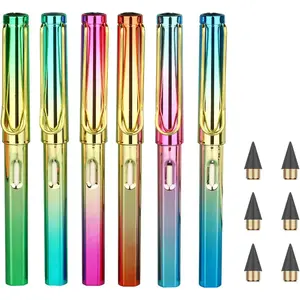 6 Sets Everlasting Pencil with BONUS 6 count  Nibs, Infinity Inkless Pencil with Erasers, Magic Cute Forever Pencil for  Writing, Sketching, Drawing, (6 Pencils + 6 Erasers + 6 Tips)