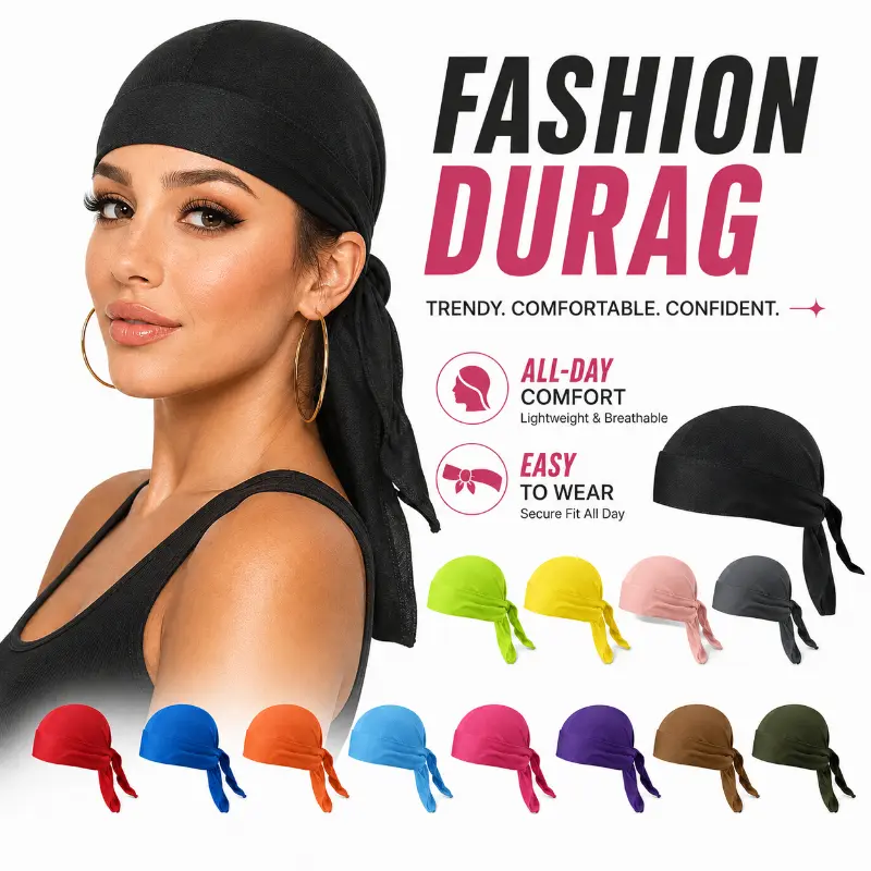 5PCS mix Fashion Durag Head Wrap, Tie Back Head Cover, Trendy Street Style Headwear, Comfortable Daily Outdoor Head Scarf for Women Tie Design Head Scarf, Versatile Daily Party Outdoor Head Accessory