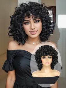 12-Inch Curly Short Hair Wig, Lightweight Breathable Inner Mesh, Perfect for Daily Commute, Parties, Photo Shoots, Retro Hong Kong Style