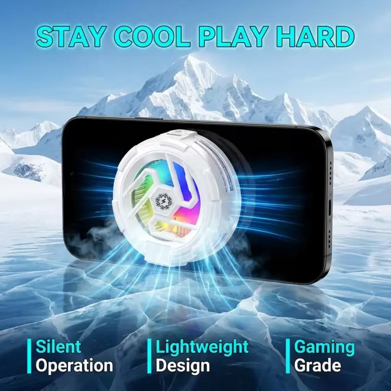 Ultra-Thin Semiconductor Phone Cooler Magnetic Adsorption Cooling Radiator Ice Cooling for Mobile Game Players Gaming Phone Cooler