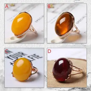 Natural Amber Ring Handcrafted Retro True Gemstone With Natural Luster An Elegant Jewelry Gift For Daily Wear