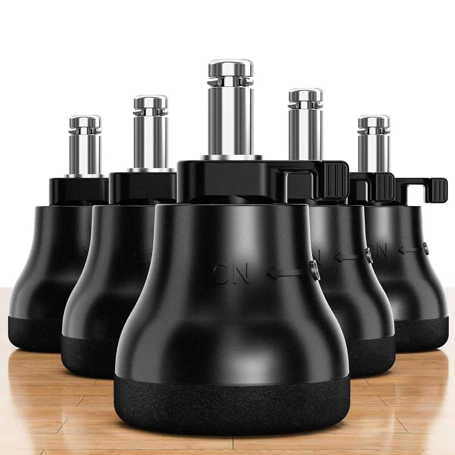 Glides  Office Chair Wheels, Set of 5 |  Between Caster Wheel & Stationary Glide, /Off Design, Suit for 7/16" x 7/8" Stem Chairs, Safe for Hardwood Floors