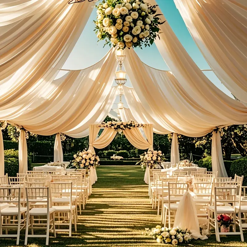 1 piece 26.2*5.77ft/800*176cm Elegant 26-foot tulle arch with artificial gemstones - white, champagne, pink, lavender, black - ideal for weddings, ceremonies, and Valentine's Day decorations. Perfect prop for party events and photography