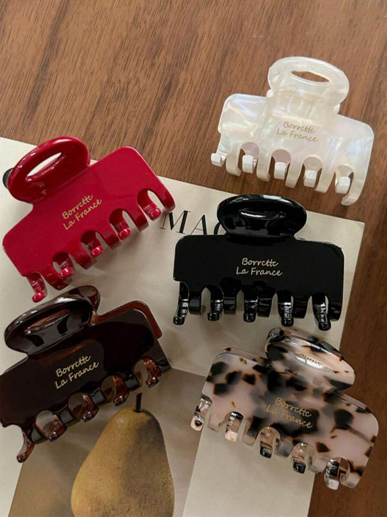 Vintage Solid Color Hawksbill Print Hair Claw Clip Versatile Hair Accessories for Women Minimalist Headwear Suitable for Thick Hair Fashion Hair Clips for Party Daily Clothing Decor