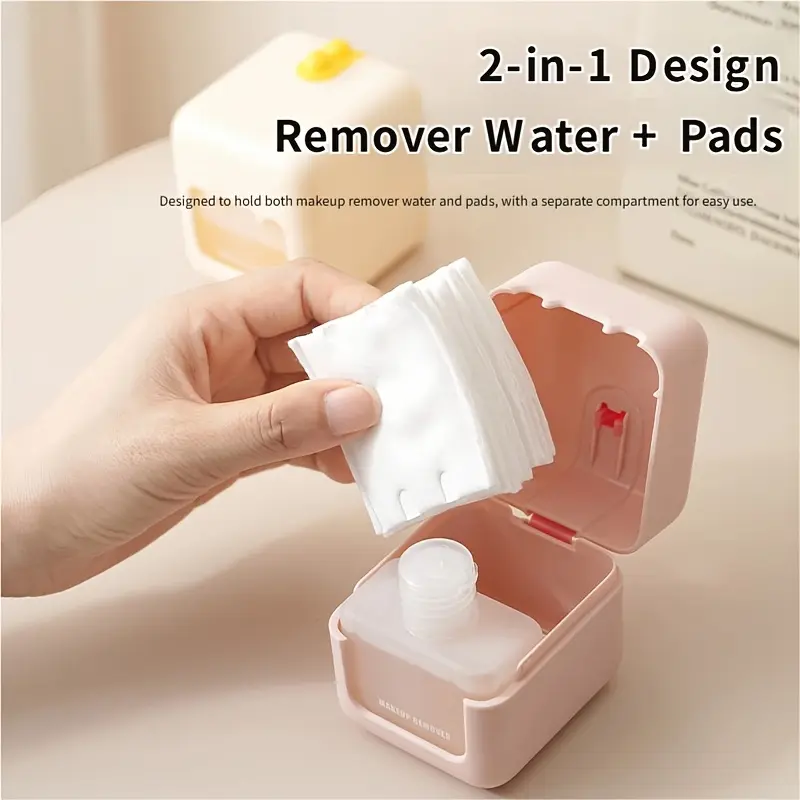 1 Portable Travel Makeup Removal and Cleansing Set - A two-in-one wash and remove makeup kit. Multi-functional storage box for easy portability when traveling. Suitable for trips and business trips.