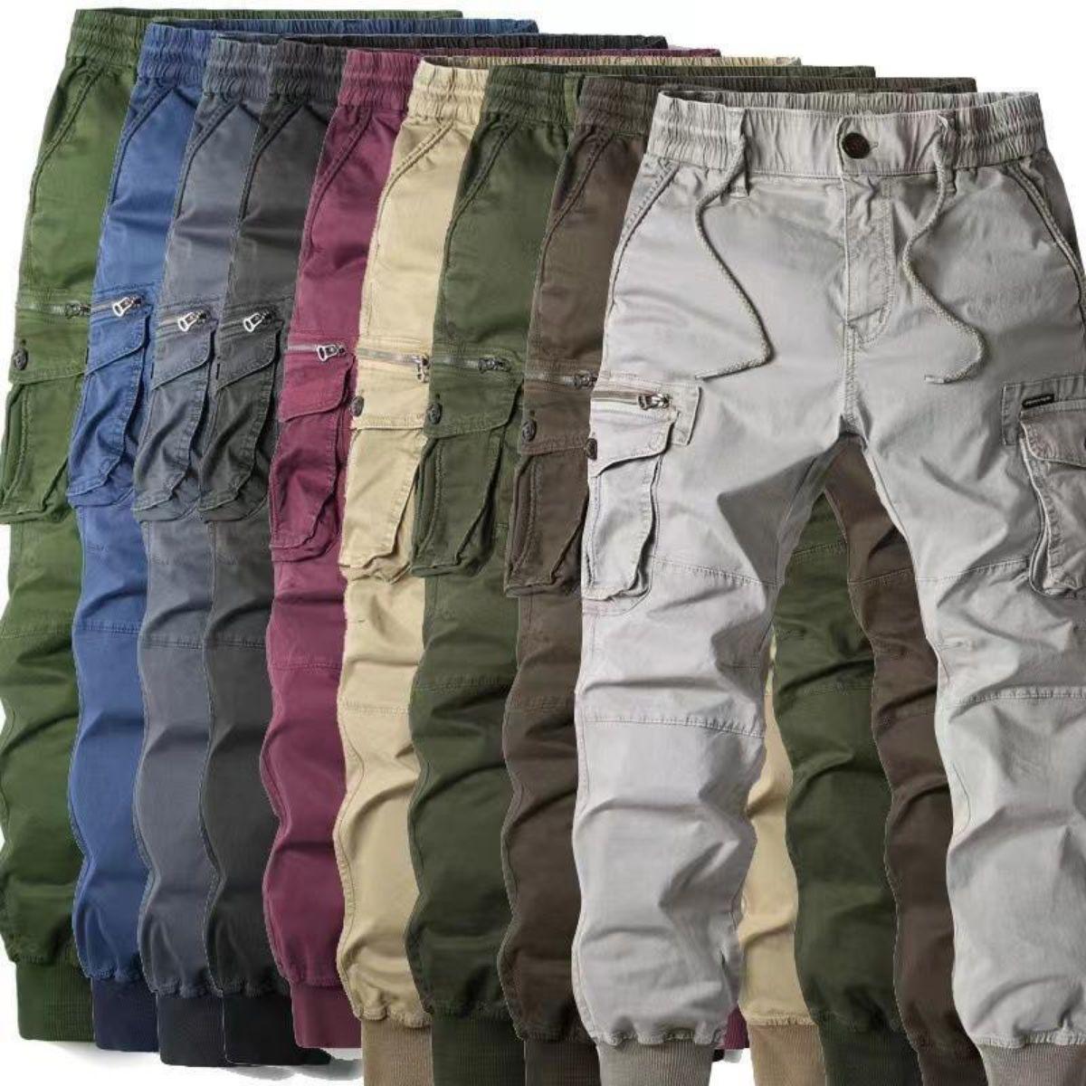 New Men's Plus Size Cargo Casual Pants Fashion Korean Style Multi-color Casual Military Cargo Pants Cotton Fabric Menswear Green Long Medium Khaki Mid New Men's Plus Size Cargo Casual Pants Fashion Korean Style Multi-color Casual Military Cargo Pants Cotton Fabric Menswear Green Long Medium Khaki Mid