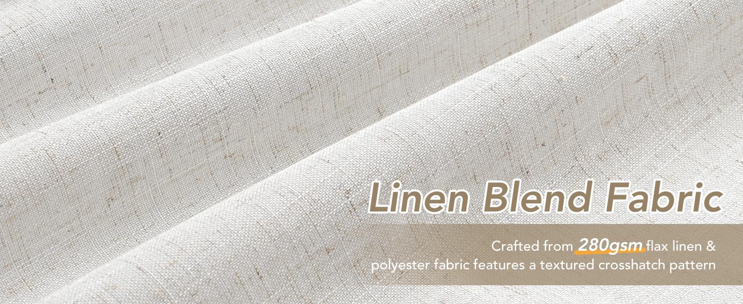 Natural Linen 100% Blackout Curtains for Bedroom 84 Inch Length 2 Panels Set Back Tab Cream Neutral Farmhouse Living Room Darkening Curtain Track System Thermal Insulated Black Out Drapes 52x84