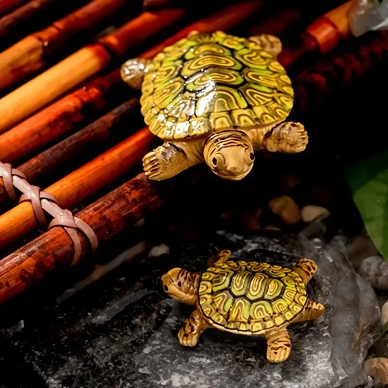 2pcs Cute Turtle Family Floats, Mini Aquarium Decor, Perfect for Ponds and Fish Tanks, Lifelike Floating Garden Ornament, Ideal Gift