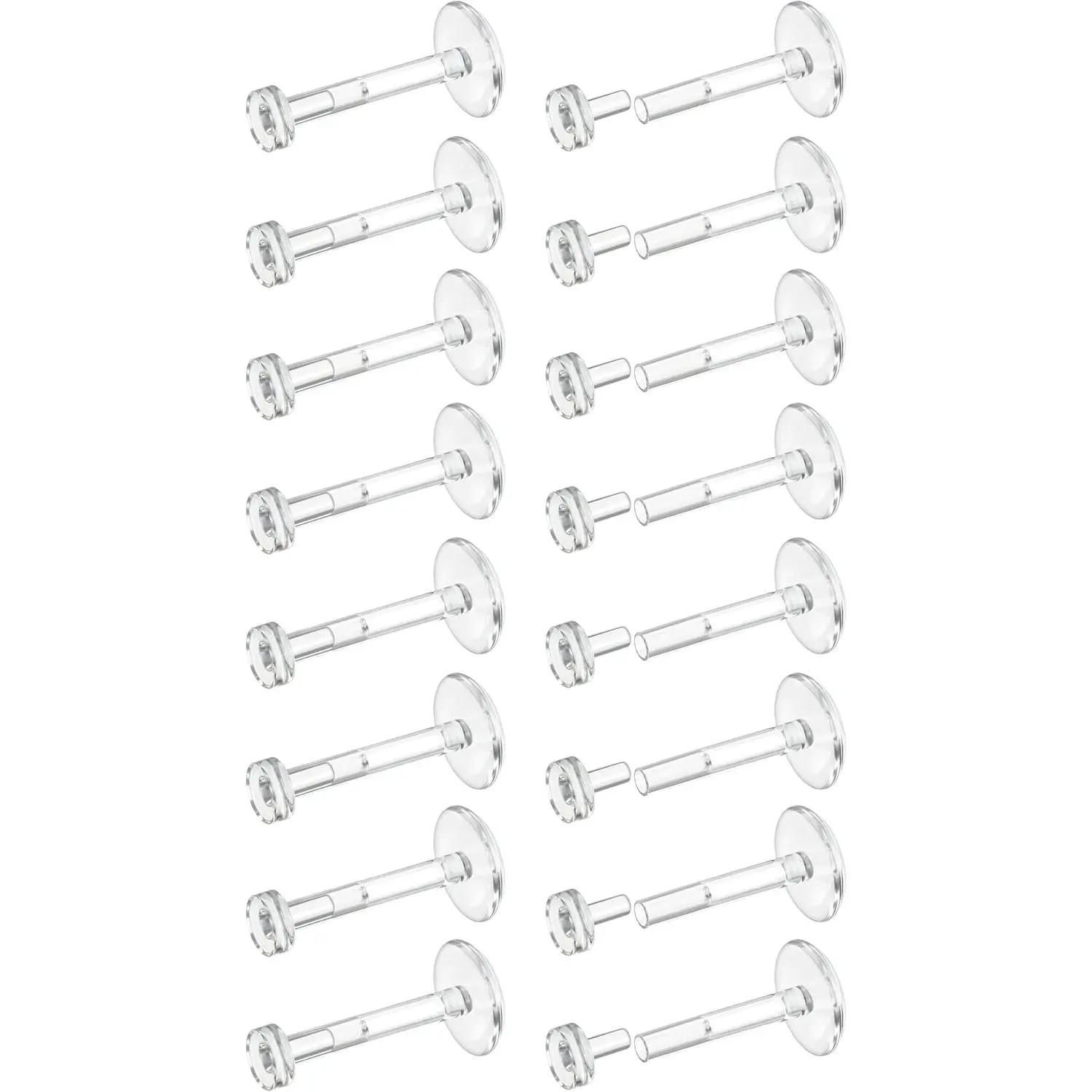 16G 18G Clear Earrings Studs Lip Bars Retainer Flexible   Retainers Clear Cartilage Helix Stud Earring Labret Tragus Retainers  Jewellery 16 count 6mm 8mm 10mm 12mm