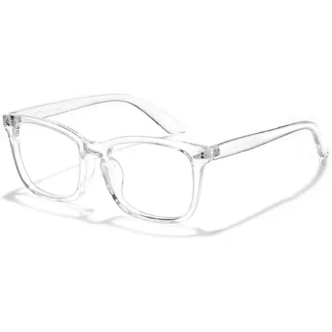 Unisex Full Rim Blue Light Blocking Glasses - Trendy Rectangle Casual Frames & Glasses, Lightweight PC Frame Eyewear, HD Resin Lenses, Minimizes Chromatic Aberration, Daily Eye Fashion Accessory